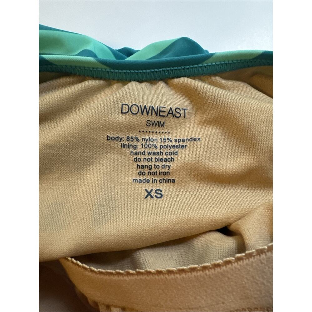 NWT DownEast Hampton Swim Stripe Cockaloo 1pc Swimsuit Sz XS Green Swim Beach - Picture 10 of 12